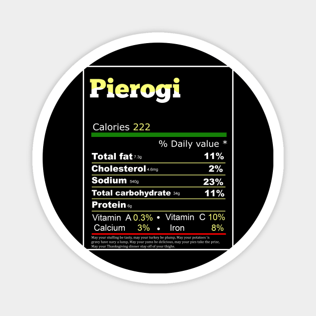 pierogi nutrition Magnet by Flipodesigner